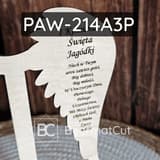 Skrzydła anioła na stojaku ze sklejki wycinane laserowo, pamiątka Pierwszej Komunii Świętej.