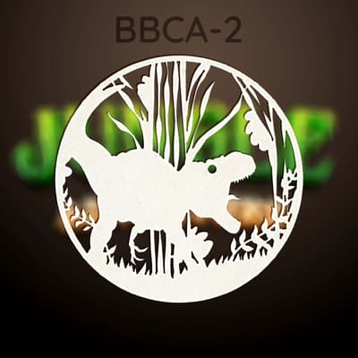 Ozdoba Dinozaur cięta laserowo ze sklejki, do dekoracji pokoju dziecka.