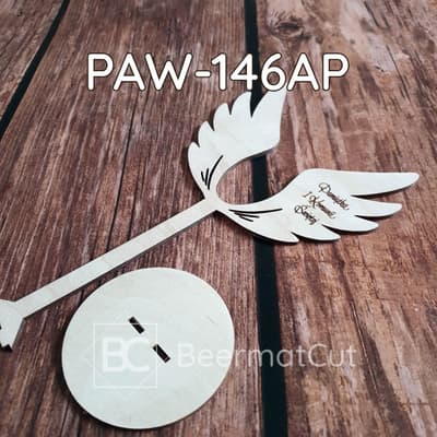 Skrzydła anioła ze sklejki wycinane laserowo, pamiątka I Komunii Świętej.
