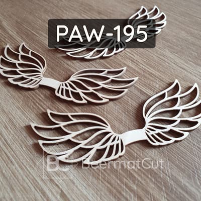 Skrzydła anioła wycinane laserowo ze sklejki do makramy i dekoracji rękodzielniczych.