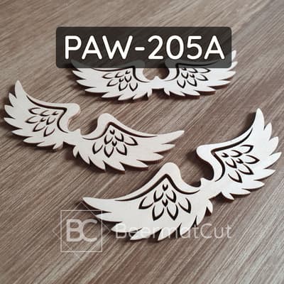 Skrzydła anioła wycinane laserowo ze sklejki do makramy i dekoracji.