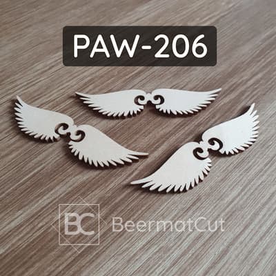 Skrzydła anioła wycinane laserowo ze sklejki, do makramy i dekoracji rękodzielniczych.
