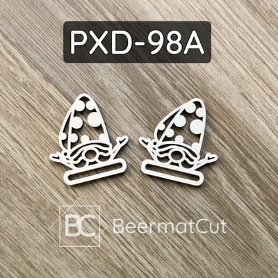 Baza pod makramę wycinana laserowo ze sklejki, motyw skrzata na Boże Narodzenie.