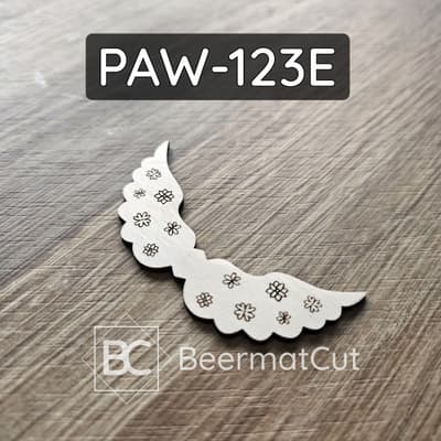 Skrzydła anioła, wycinane laserowo ze sklejki, do dekoracji makramy z motywem kwiatowym.