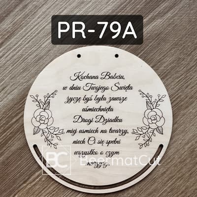 Baza do makramy ze sklejki ciętej laserowo na Dzień Babci i Dziadka.