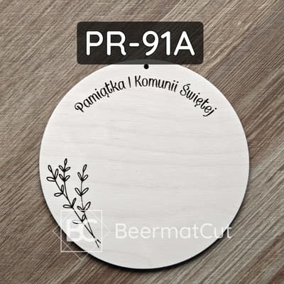 Baza do makramy ze sklejki, laserowana, pamiątka I Komunii Świętej.