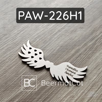 Skrzydła anioła ze sklejki wycinane laserowo, pamiątka I Komunii Świętej.
