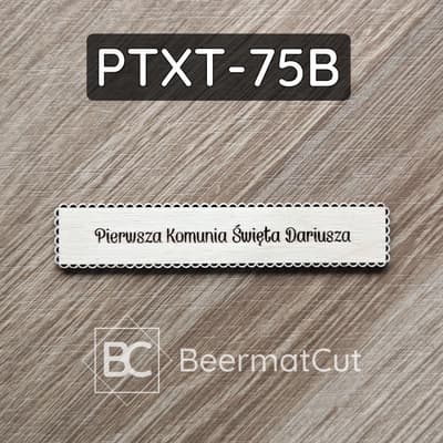 Tabliczka ze sklejki wycinana laserowo na Pierwszą Komunię Świętą.
