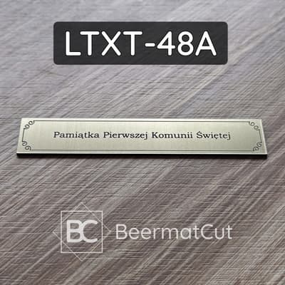 Tabliczka laserowana ze złotego laminatu, Pamiątka Pierwszej Komunii Świętej.