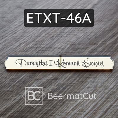 Tabliczka laserowana z laminatu, pamiątka I Komunii Świętej.
