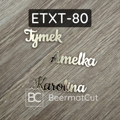 Złote imię laserowane z plexi lustrzanej, personalizowana dekoracja do rękodzieła.
