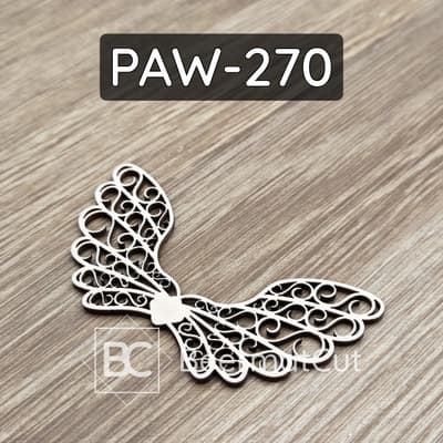 Skrzydła anioła laserowo wycinane ze sklejki do makramy i dekoracji rękodzielniczych.