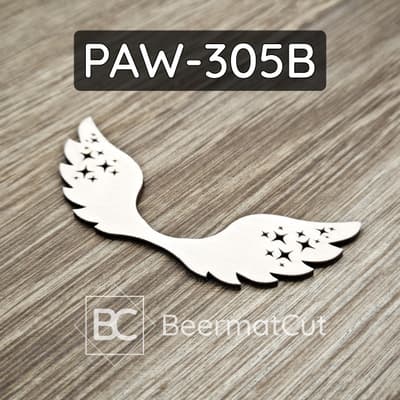 Skrzydła anioła ze sklejki, laserowo wycinane, z motywem gwiazd, do rękodzieła.