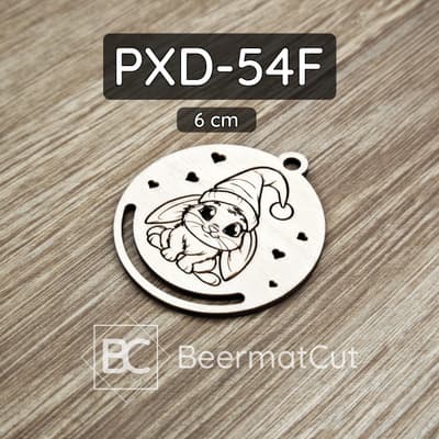 Baza pod makramę ze sklejki, wycinana laserowo, z motywem świątecznego króliczka.