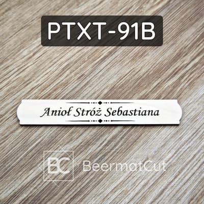 Tabliczka wycinana laserowo ze sklejki z napisem Anioł Stróż Sebastiana, do dekoracji i rękodzieła.