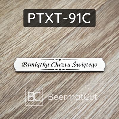 Tabliczka wycinana laserowo ze sklejki, pamiątka Chrztu Świętego.
