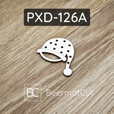 Baza pod makramę wycinana laserowo ze sklejki, motyw czapki Mikołaja, dekoracja świąteczna.