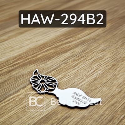 Skrzydło anioła wycinane laserowo z laminatu, z grawerem, do dekoracji i rękodzieła.