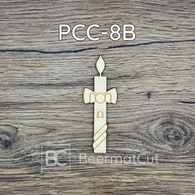 Gromnica ze sklejki wycinana laserowo, dekoracja na Komunię lub Chrzest.
