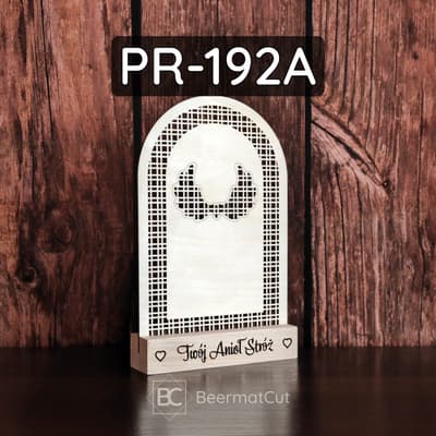 Baza do makramy na podstawce, laserowana sklejka z motywem anioła stróża do rękodzieła.