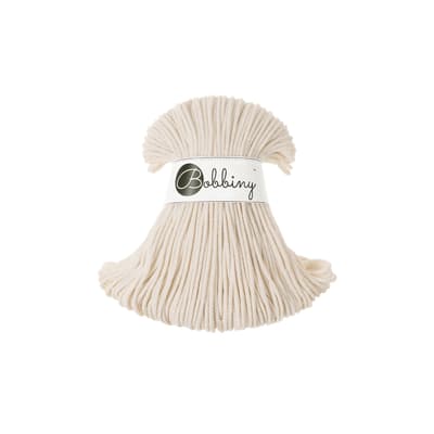 Sznurek pleciony bawełniany Bobbiny 3 mm, naturalny, do makramy i rękodzieła.