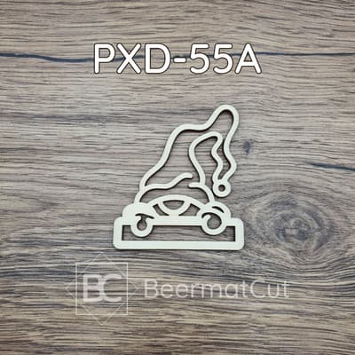 Baza do makramy ze sklejki laserowanej, motyw trolla świątecznego.