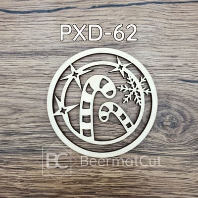 Baza pod makramę wycinana laserowo ze sklejki z motywem świątecznym.