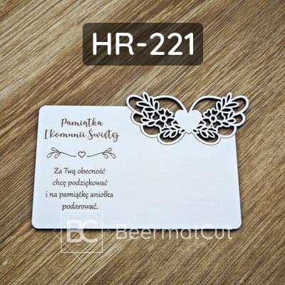 Baza do makramy, laserowana ze sklejki, motyw skrzydeł z sercem i kwiatami.
