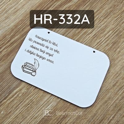 Tabliczka laserowana HDF z grawerem dla nauczyciela, motyw edukacyjny.
